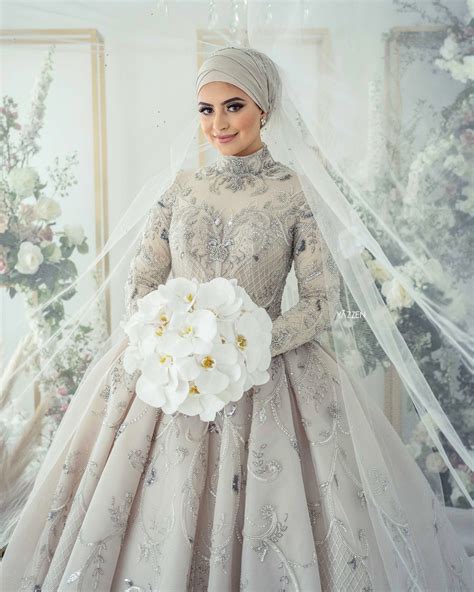 17 Latest Islamic Wedding Dresses With Hijab For Sale A 176