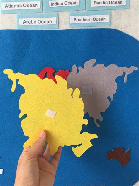 Montessori Felt World Mapworld Map With Continent And Etsy In 2021