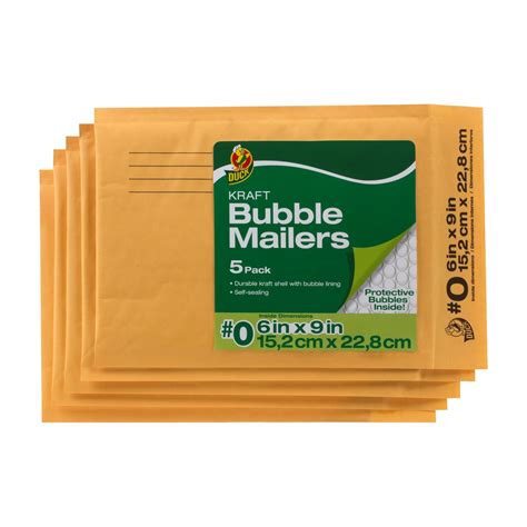 PADDED BUBBLE MAILER 6INX9IN 5PK:United_Hardware