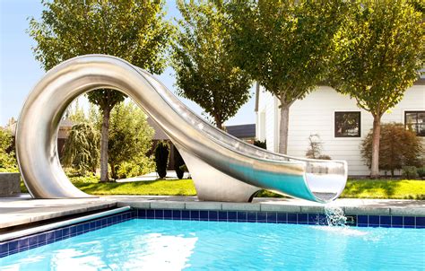 Easy Install Residential Pool Slide Waha By Splinterworks In 2021