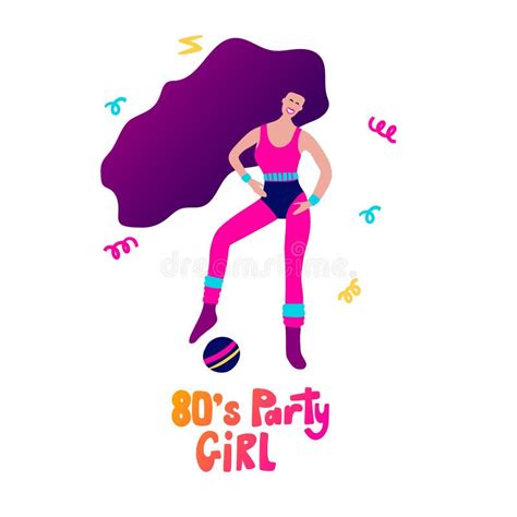 Disco Party 70s 80s Woman Dance Retro Party Poster Stock Vector