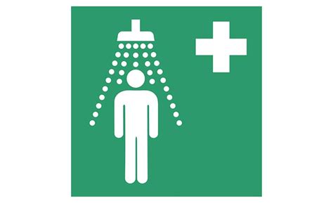 Eyewash outlet assembly is lowered and extended to permit access by wheelchair user. ISEA Z358.1 PDF