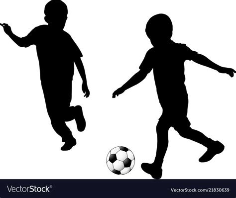 Kids Playing Soccer Silhouettes Vector Download A Free Preview Or