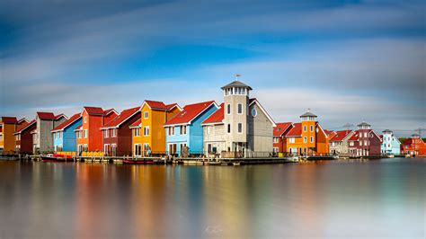 Colorful Houses In Groningen The Netherlands Netherlands