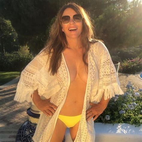 Liz Hurley Strips Topless To Unleash Cleavage For Eye Popping Lockdown