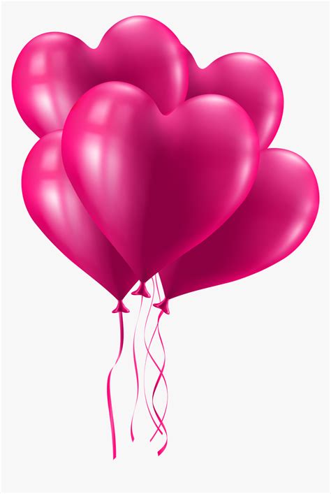 Valentine S Day Pink Heart Balloons Clip Art Imageu200b Transparent