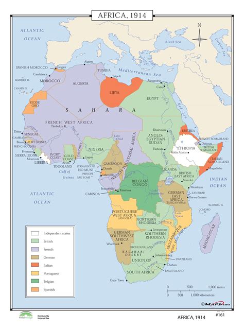 Map of colonial africa 1914. #161 Africa, 1914 on Roller w/ Backboard - The Map Shop