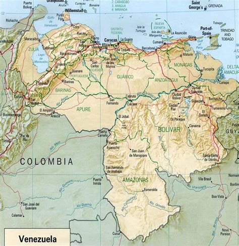 Le Venezuela De La Rivière De La Carte Carte Du Venezuela De La