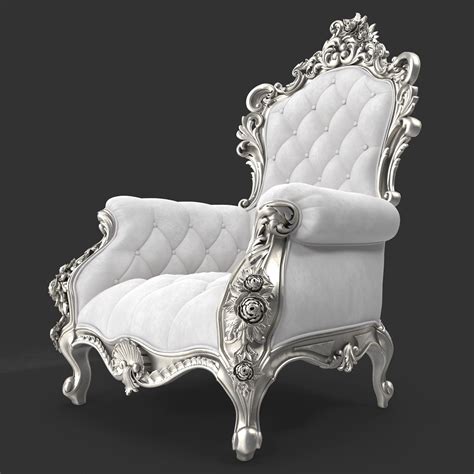 3d Luxurious Armchair Model Armchair Luxury Arm Chair Silver Sofa