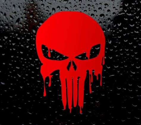 Bloody Red Punisher Skull Car Decal Vinyl Sticker For Window Panel