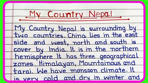 My Country Nepal Essay In English My Country Essay In Nepali Essay