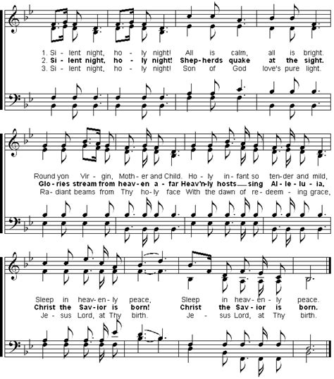 Silent night, holy night, all is calm, all is bright. Silent Night sheet music for Piano - 8notes.com