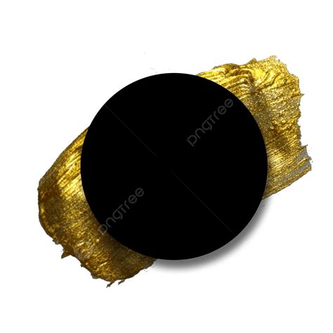 Black Circle Brush Frames With Gold Paint Circle Gold Brush Png
