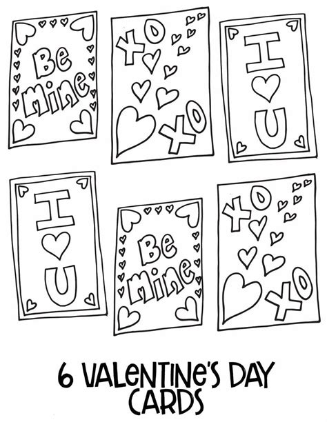 Valentines Cards Coloring Page Download Print Or Color Online For Free
