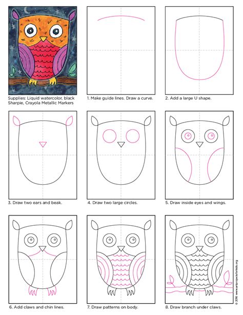 How To Draw An Owl Art Projects For Kids