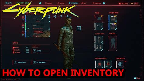 How To Open Inventory Cyberpunk Cyberpunk 2077