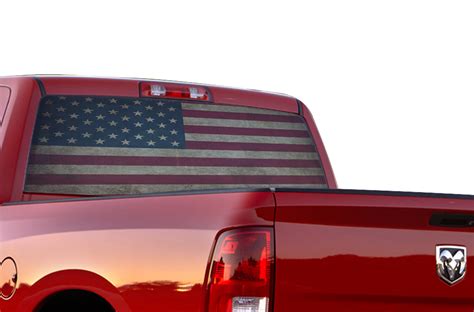 Parts And Accessories 2 Black American Flag Vinyl Decal Sticker Dodge Ram