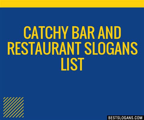30 Catchy Bar And Restaurant Slogans List Taglines Phrases And Names 2021