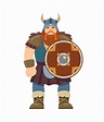 Viking character with shield. Cartoon style, flat vector illustration ...