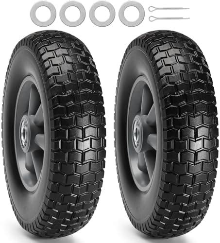 Amazon Com 2 Pack AR PRO 10 X 2 5 Flat Free Solid Rubber Tires And Wheel 10 Inch Solid