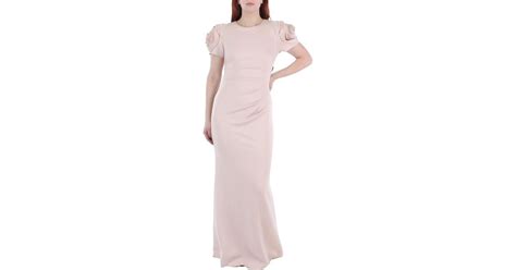 xscape ruched fit and flare evening dress in pink lyst
