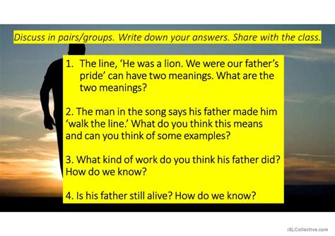 My Old Man Fathers Day Lesson Discu English Esl Powerpoints