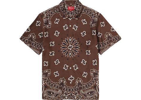 Supreme Bandana Silk Ss Shirt Brown Ss21 It