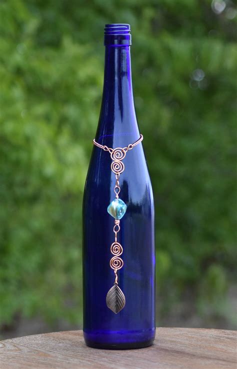 Copper Wire Wine Bottle Necklace Vase Neckace Bottle Etsy Wine