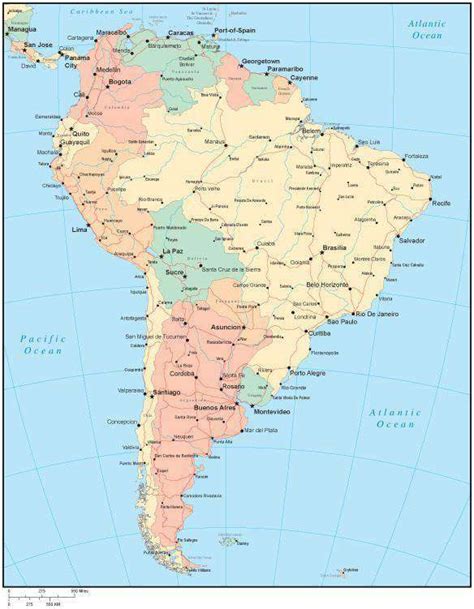 South America Map With Capitals Mary W Tinsley