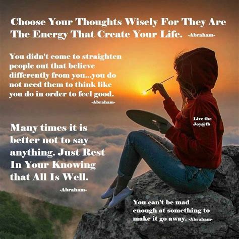 Abraham Hicks Choose Your Thoughts Wisely For They Are The Energy