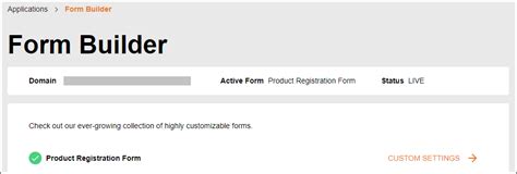 Product Registration Form Docs