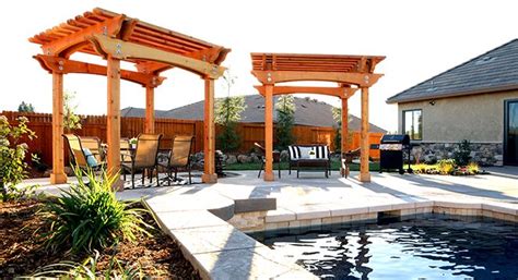 Tie their stems loosely to the structure as they grow. Backyard Pool & Redwood Shade Structures in Redding, CA ...