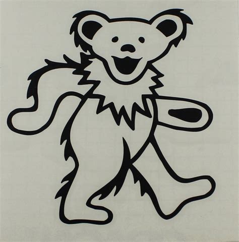 Officially Licensed Grateful Dead Dancing Bear Rub On Sticker Black