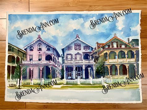 Cape May Art The Gurney Street Painted Ladies Painting