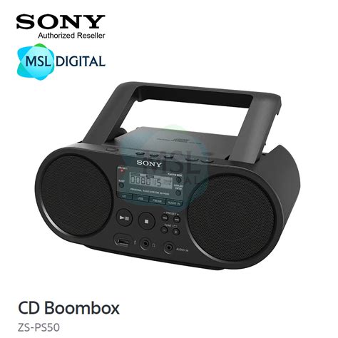 Sony Zs Ps50 Portable Cd Boombox Player Digital Tuner Amfm Radio Usb