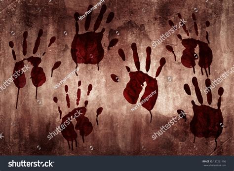 Horror Bloody Hand Print Stock Illustration 137251106 Shutterstock