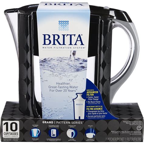 Brita Large Cup Grand Water Pitcher With Filter Bpa Free Black Bubbles Find Out More About