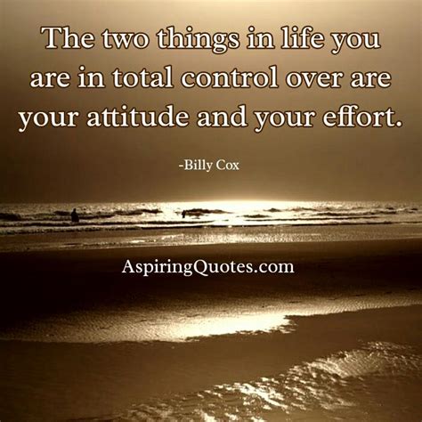 The Two Things In Life You Are In Total Control Over Aspiring Quotes