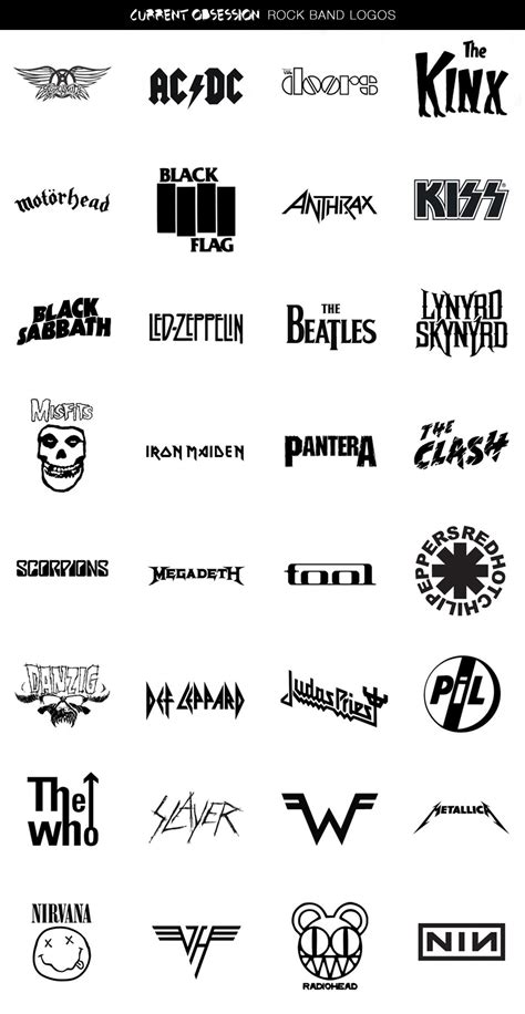 Current Obsession Rock Band Logos Fonts Logos And Rock Band Logos