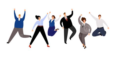 Business People Employee Vector Design Images Jumping Business People
