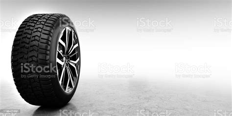 Wheel With Modern Alu Rim On White Background Stock Photo Download