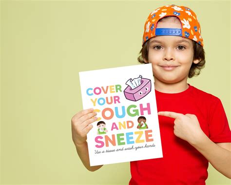 Printable Cover Your Mouth When You Cough Or Sneeze Sign Pdf Etsy