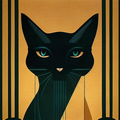 Art Deco Cat Midjourney