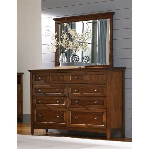 A America Westlake 10 Drawer Master Dresser In Cherry Brown Finish