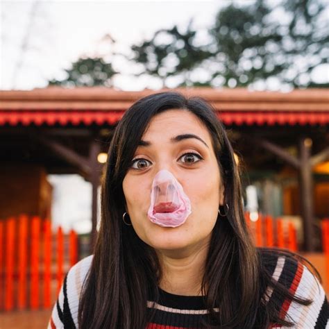 Free Photo Exploded Bubble Gum On Girls Face
