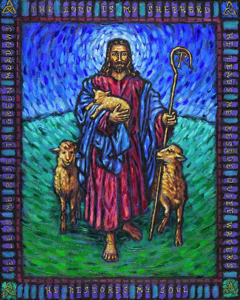 Christ The Good Shepherd Painting By John Otoole Fine Art America