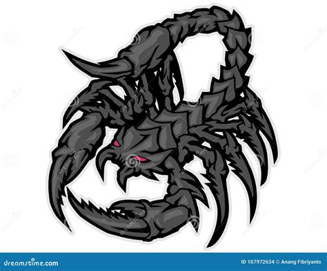 Black Scorpion Monster Cartoon Can Use For Sport Logo And T Shirt