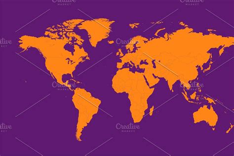 World Map With Borders And Shadow Sponsored Paid Map World Vector