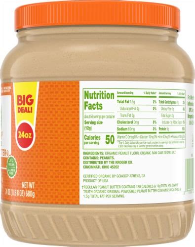 Simple Truth Organic Powdered Peanut Butter 24 Oz Dillons Food Stores