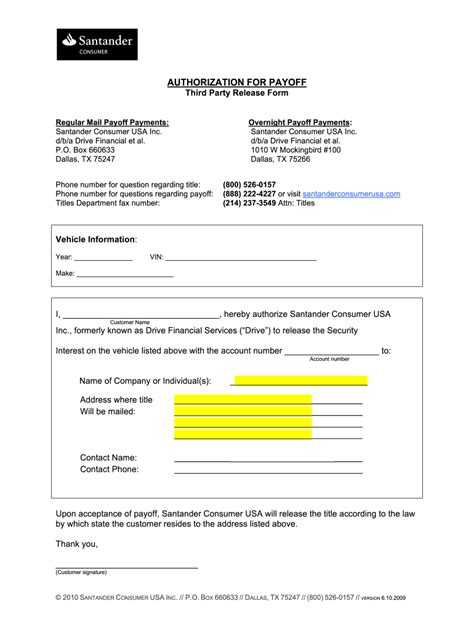 Payoff Authorization Form Fill Out And Sign Online Dochub
